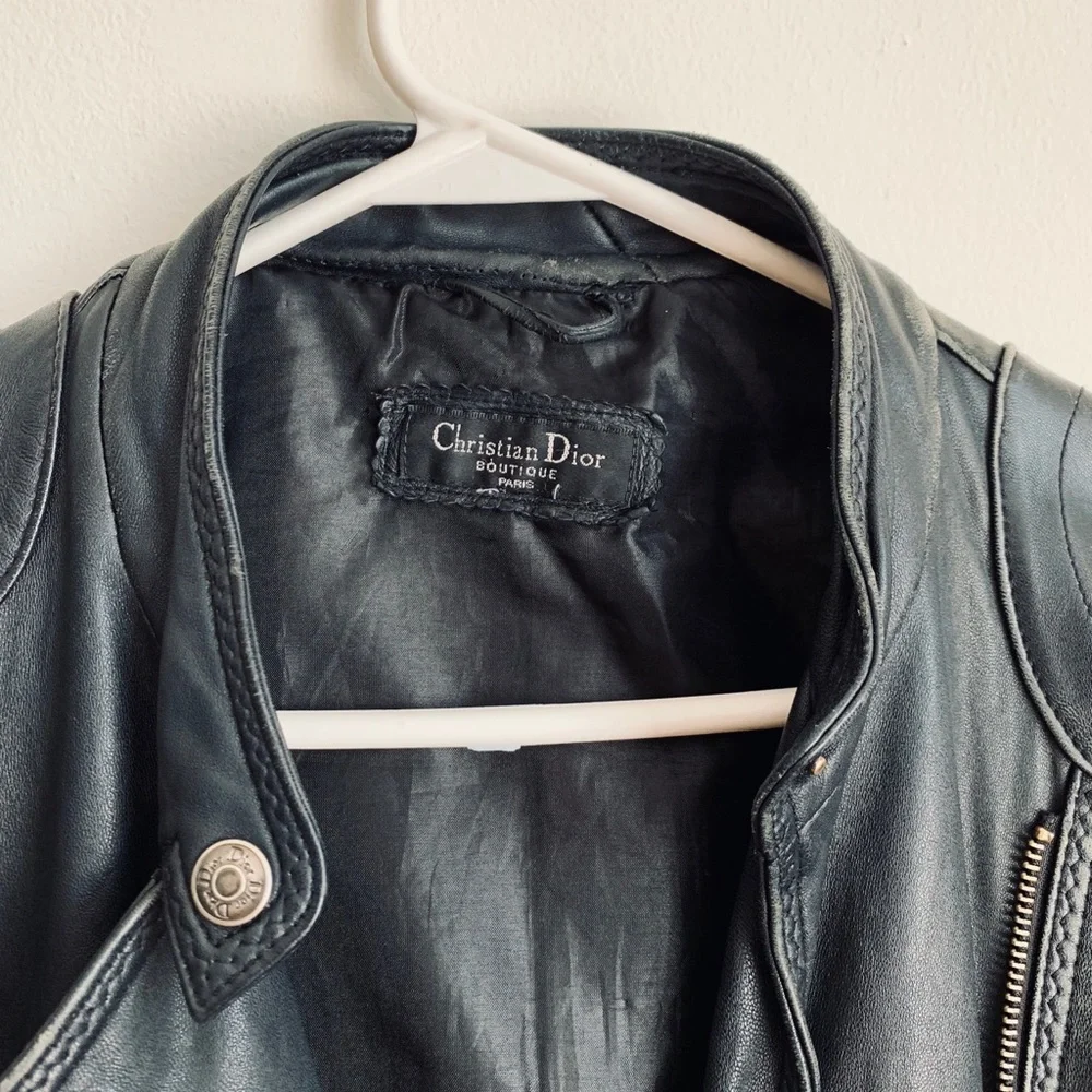 Authentic Christian Dior used leather jacket